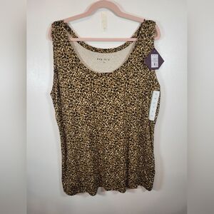 Ava & Viv Women's Leopard Print Tank Top New with Tags 2X